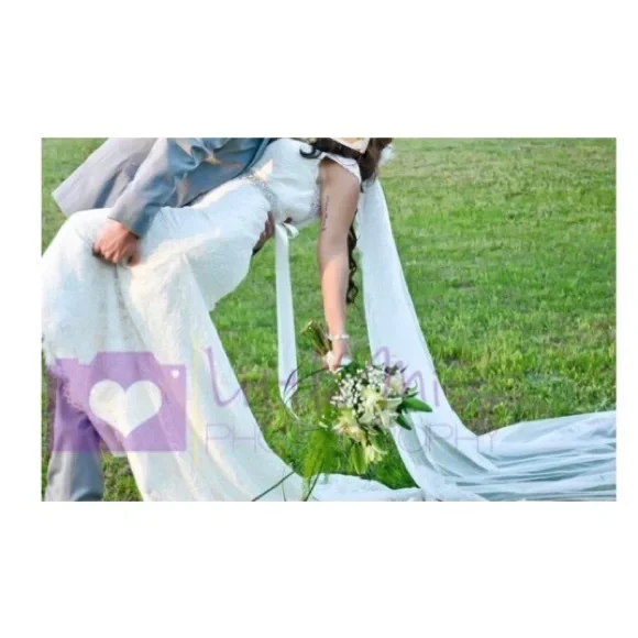 Custom Made Chantilly Lace Wedding Dress